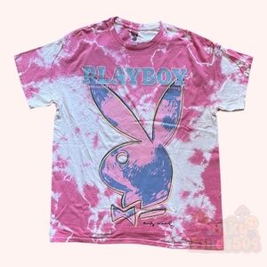 35th Anniversary Andy Warhol x Playboy Unisex Pink Tie-Dye Pop Art T-Shirt Sz L